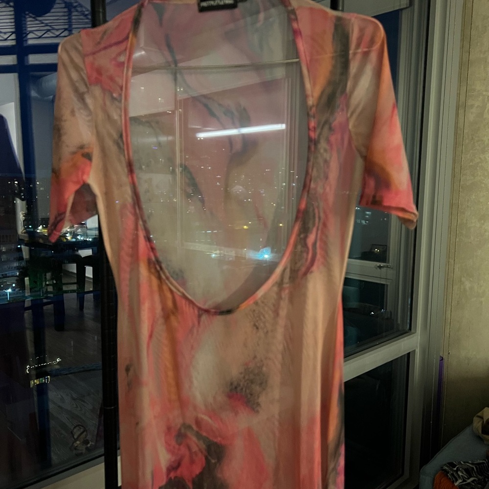 Swimsuit cover up with beautiful pink & brown swirl design perfect for vacation